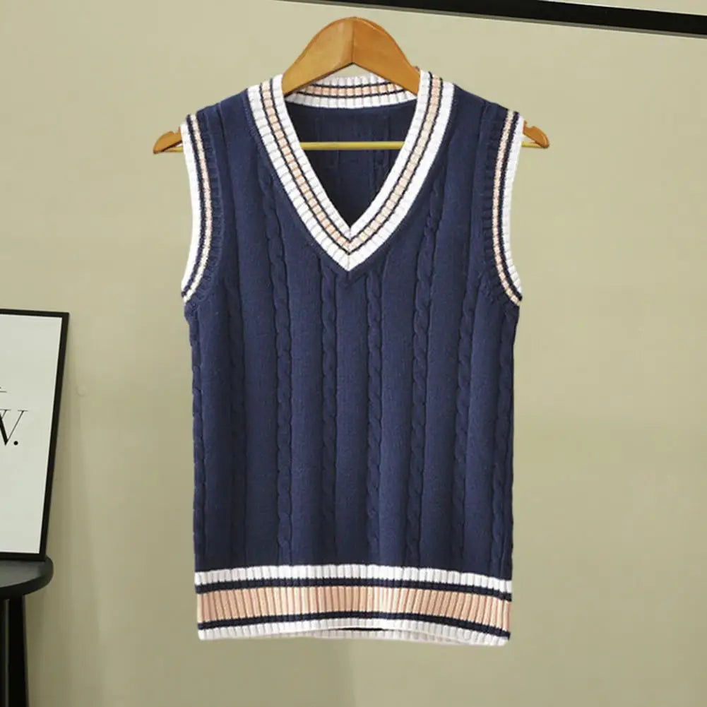 Sweater Vest Men Thicken V-neck Sleeveless Knitted Sweaters Vests - Jeetskee