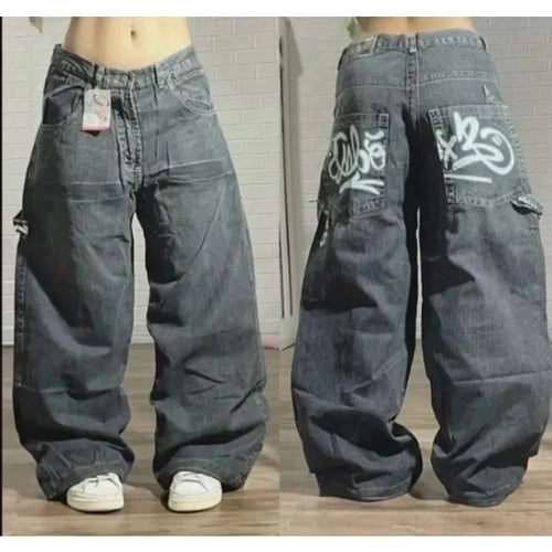 2024 New American Harajuku Retro Straight High Waist Y2K Street Style - Jeetskee