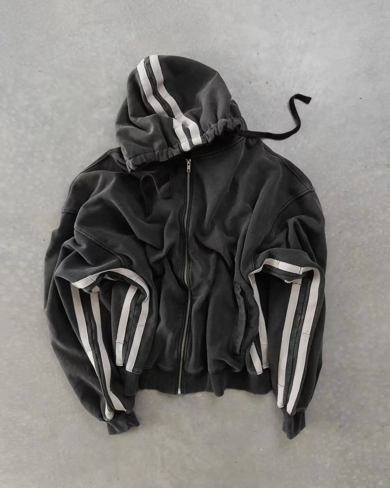 Y2K Zip Up Hoodie Men Clothing New Fashion Stripe Graphic High Quality - Jeetskee