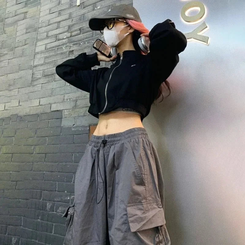 Pants Women Pockets Harajuku Oversized Cargo Parachute Streetwear - Jeetskee