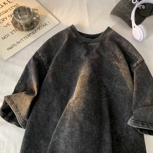 Quality Oversized Acid Washed Y2K T Shirt Women Vintage T-shirts - Jeetskee