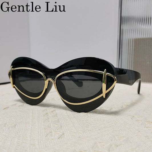 Cat Eye Sunglasses Women 2024 Luxury Brand Designer Vintage Y2k Punk - Jeetskee
