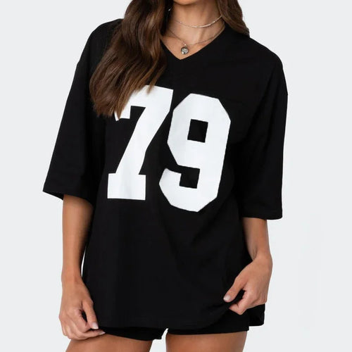 Y2K Women Casual Summer Baggy Tops Fashion Streetwear Aesthetic Grunge - Jeetskee