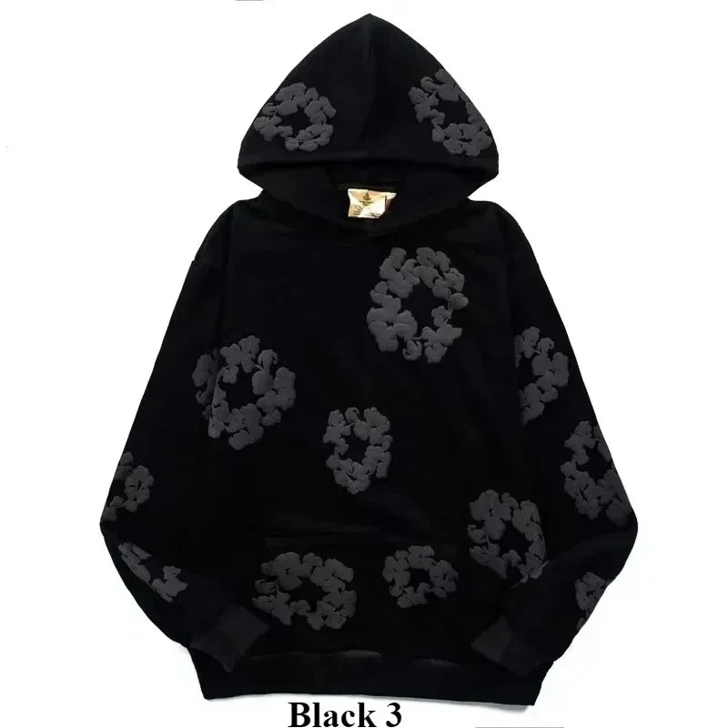 Wreath Hoodies Y2k Men Streetwear 3D Foam Cotton Women Sweatshrts - Jeetskee