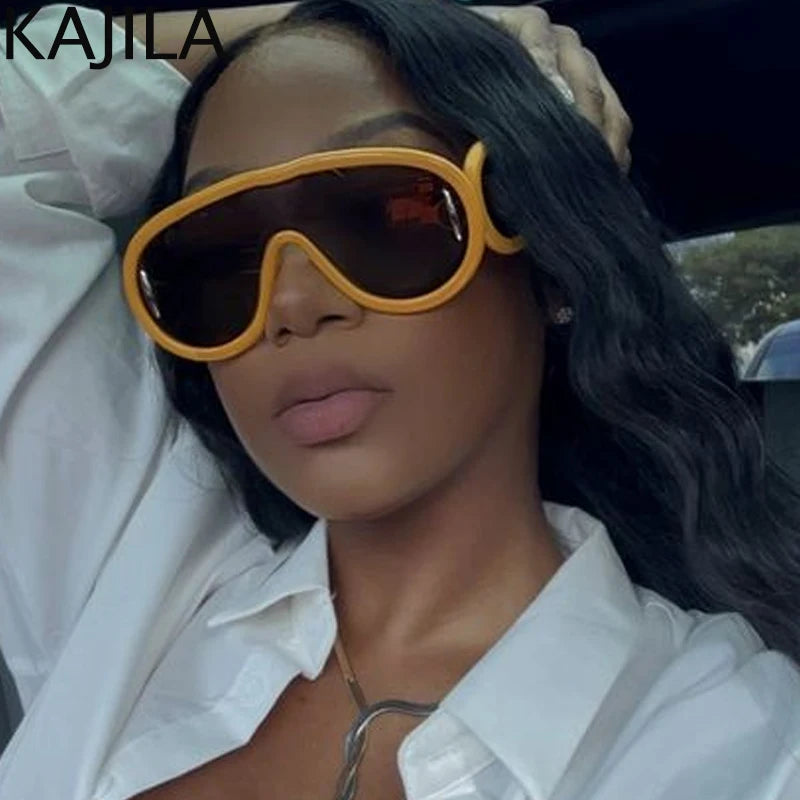 Oversized Y2K Punk One-Piece Sunglasses Women Sports Wave Mask Sun - Jeetskee