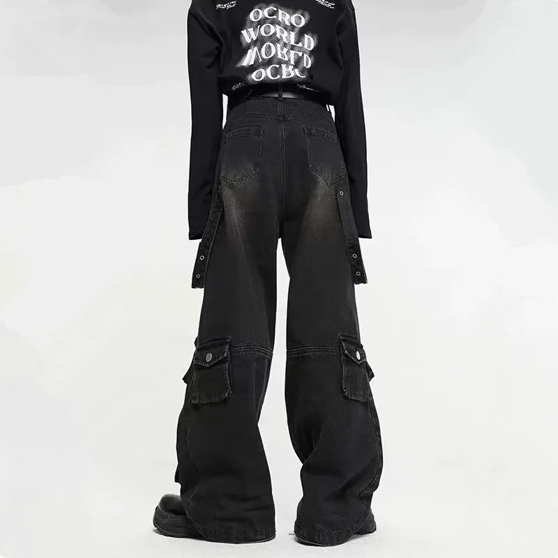 2024 Y2K Streetwear Multiple Pockets Baggy Cargo Jeans Pants For Men - Jeetskee