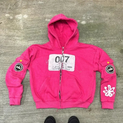 Y2K Zip Up Hoodie Men Women Harajuku Hip Hop New Fashion Patch - Jeetskee