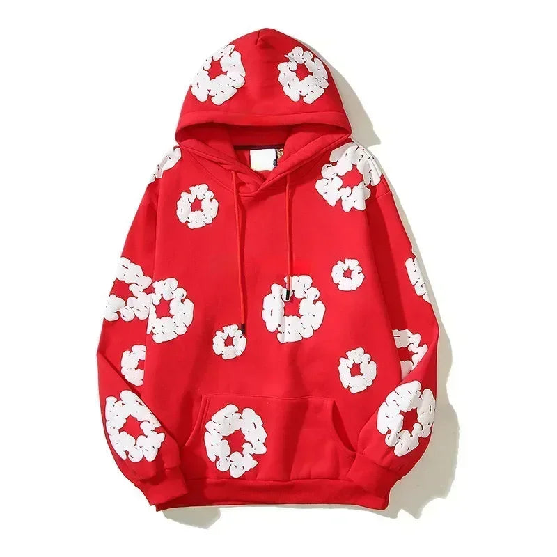 Wreath Hoodies Y2k Men Streetwear 3D Foam Cotton Women Sweatshrts - Jeetskee