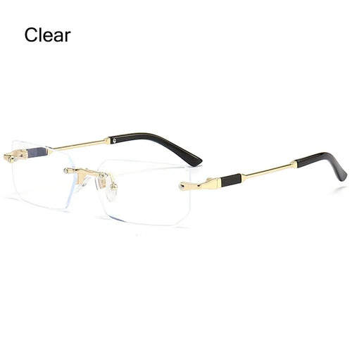 UV400 Rimless Rectangle Sunglasses Fashion Y2K Frameless Sun Glasses - Jeetskee