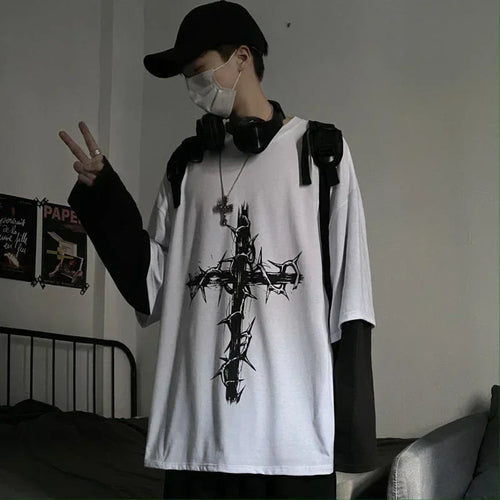 T Shirt for Men Men Long Sleeve T-shirt Unisex Print Hip-pop High - Jeetskee