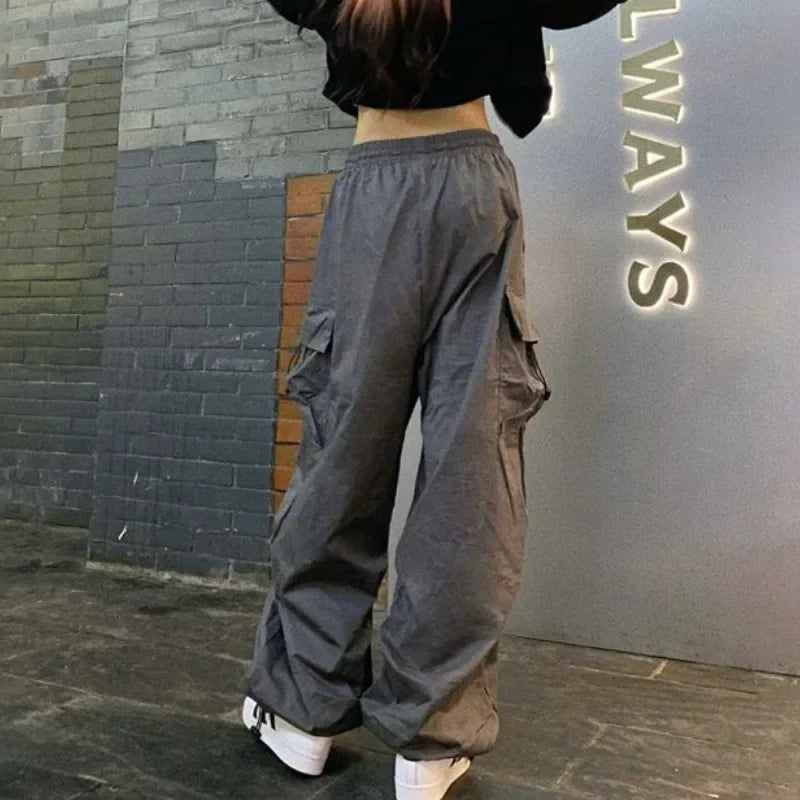 Pants Women Pockets Harajuku Oversized Cargo Parachute Streetwear - Jeetskee