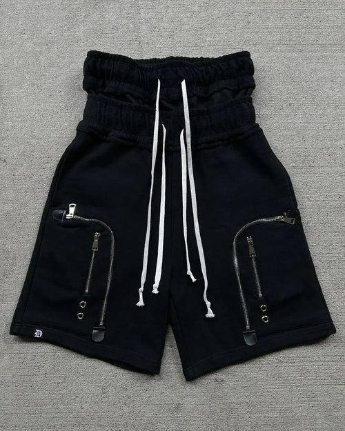 High Street Hip Hop Streetwear New Two Piece Set Hoodies and Shorts - Jeetskee
