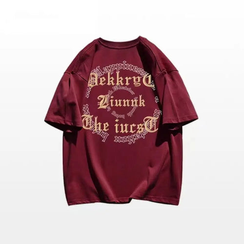 Men's T-shirt Loose Alphabet Tops Oversized Male Tees Shirts Hip Hop - Jeetskee
