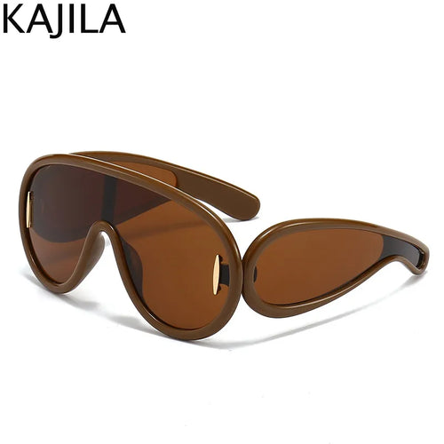 Oversized Y2K Punk One-Piece Sunglasses Women Sports Wave Mask Sun - Jeetskee