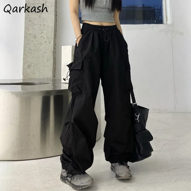 Pants Women Pockets Harajuku Oversized Cargo Parachute Streetwear - Jeetskee