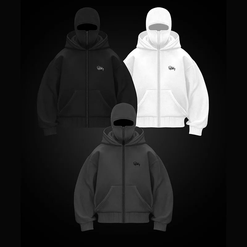 Hip Hop Men's hoodie Hooded zipper Jacket Gothic star Printing - Jeetskee