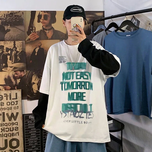 T Shirt for Men Men Long Sleeve T-shirt Unisex Print Hip-pop High - Jeetskee