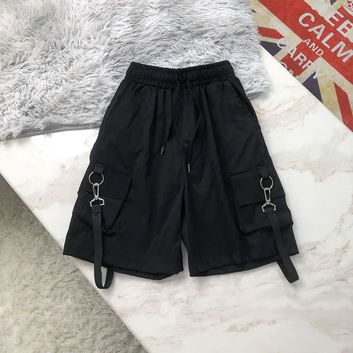 Lucyever Black White Summer Cargo Shorts Women Harajuku Streetwear - Jeetskee