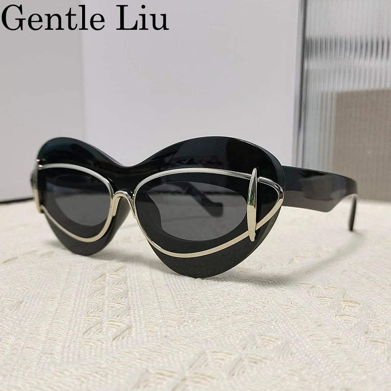 Cat Eye Sunglasses Women 2024 Luxury Brand Designer Vintage Y2k Punk - Jeetskee