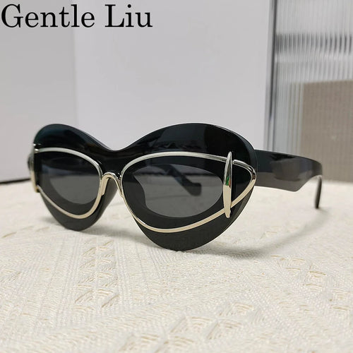Cat Eye Sunglasses Women 2024 Luxury Brand Designer Vintage Y2k Punk - Jeetskee