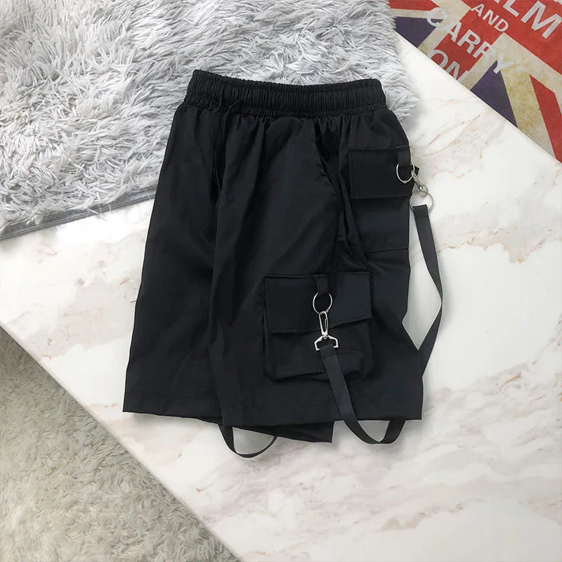 Lucyever Black White Summer Cargo Shorts Women Harajuku Streetwear - Jeetskee