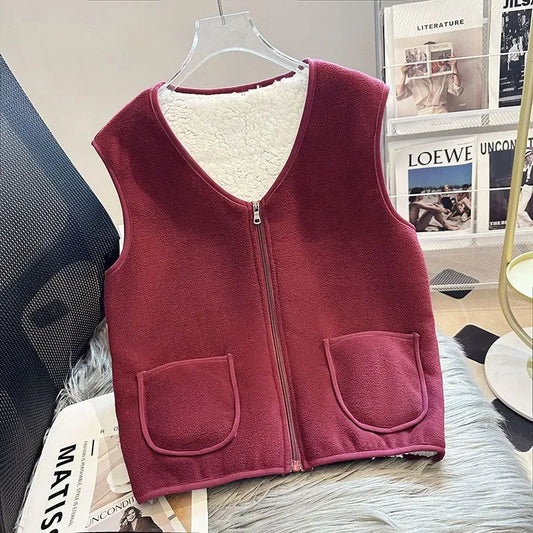 2024 New Vest Men Women New Autumn And Winter Plus Velvet Padded - Jeetskee