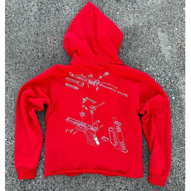 Y2k Women's Hoodie Long Sleeve Pullover Oversize Streetwear - Jeetskee