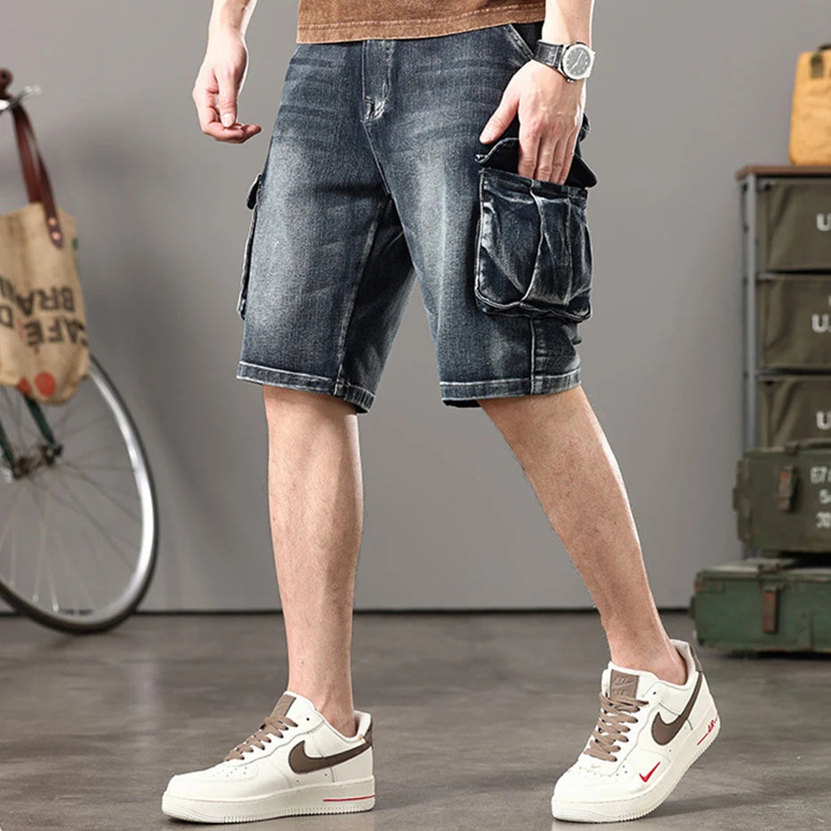 Plus Szie 44 Denim Shorts Men Summer Jeans Shorts Baggy Cargo Shorts - Jeetskee