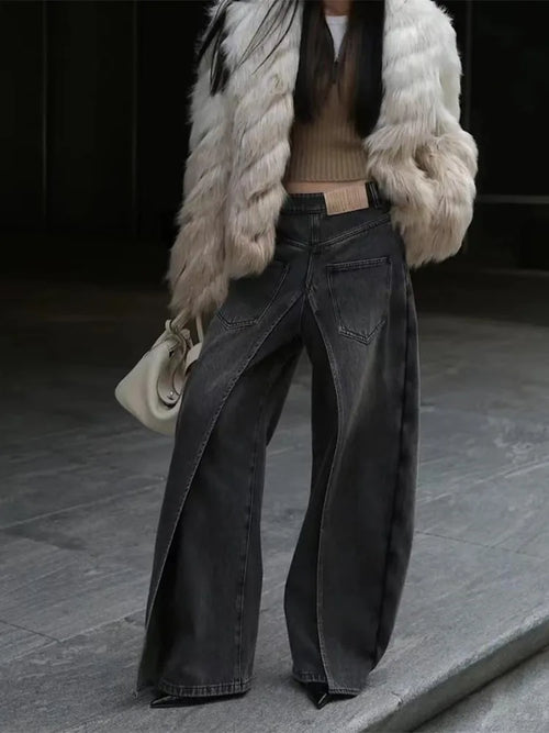 Trashy Y2K Style New Rock Hip Hop Baggy Wide Leg Jeans Pants Women 90S - Jeetskee