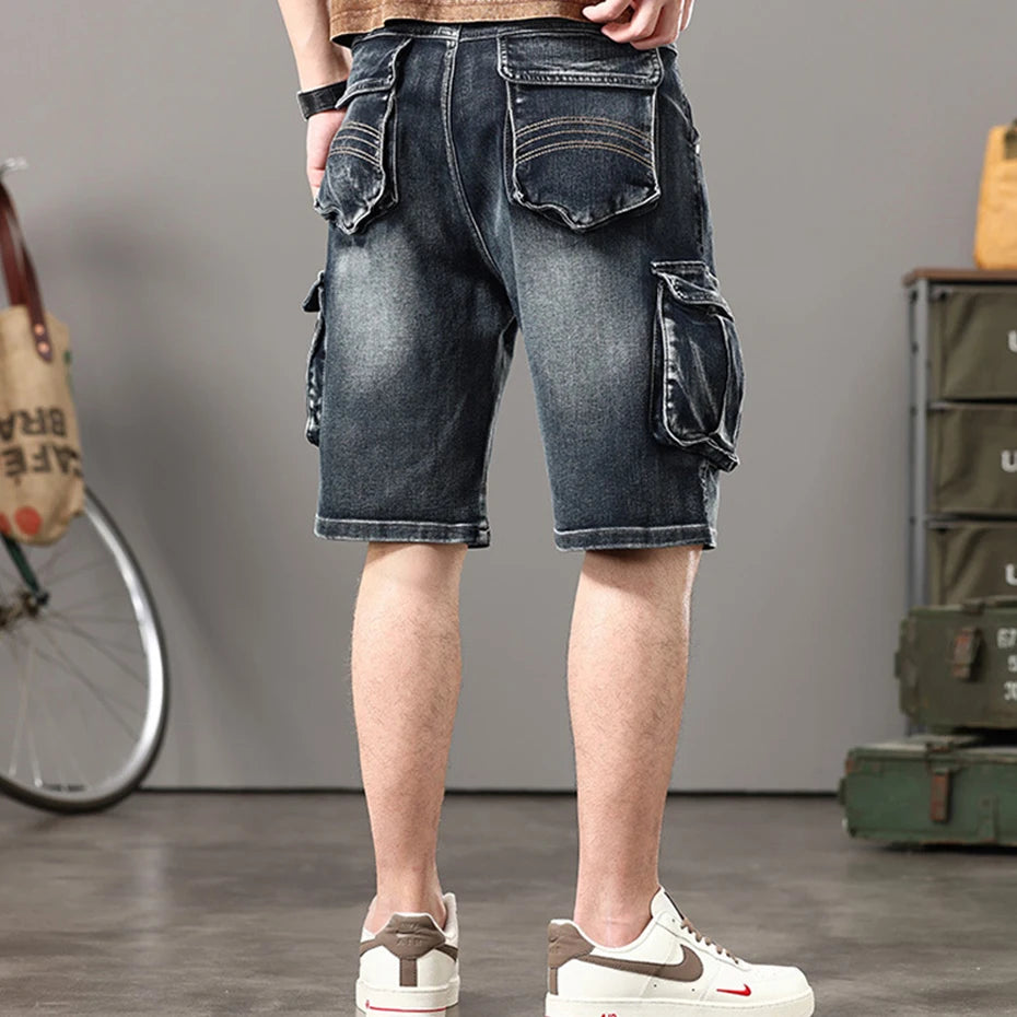 Plus Szie 44 Denim Shorts Men Summer Jeans Shorts Baggy Cargo Shorts - Jeetskee