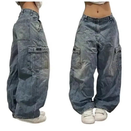 Streetwear PROTECT Jeans Y2K mens Pants Harajuku Hip Hop Letter - Jeetskee