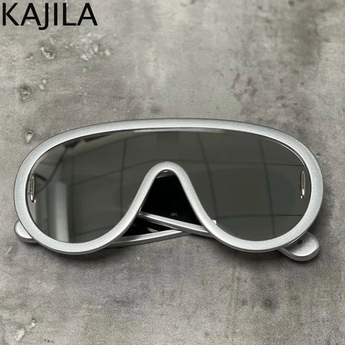 Oversized Y2K Punk One-Piece Sunglasses Women Sports Wave Mask Sun - Jeetskee