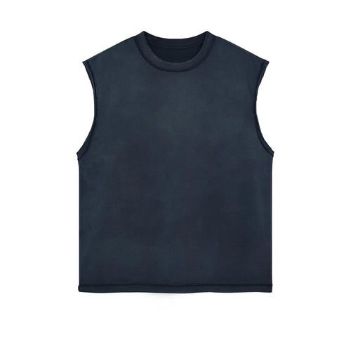 2024 Baggy Y2k Wax Dyed Vest Distressed Washed Tank Top Men's American