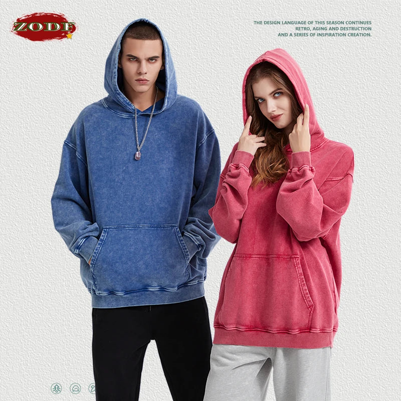 ZODF 2023 Autumn Winter Men 420gsm Hoodies Streetwears High Street - Jeetskee