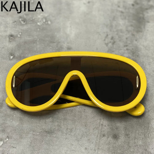 Oversized Y2K Punk One-Piece Sunglasses Women Sports Wave Mask Sun - Jeetskee