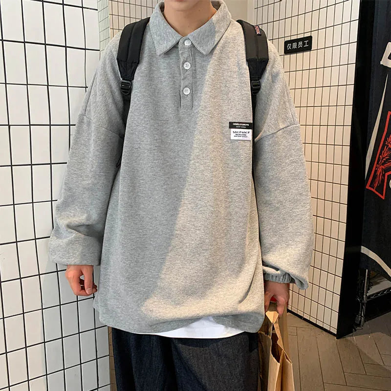 T-shirts Men Baggy Streetwear Japanese Students Autumn Long Sleeve - Jeetskee