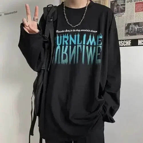 T Shirt for Men Men Long Sleeve T-shirt Unisex Print Hip-pop High - Jeetskee