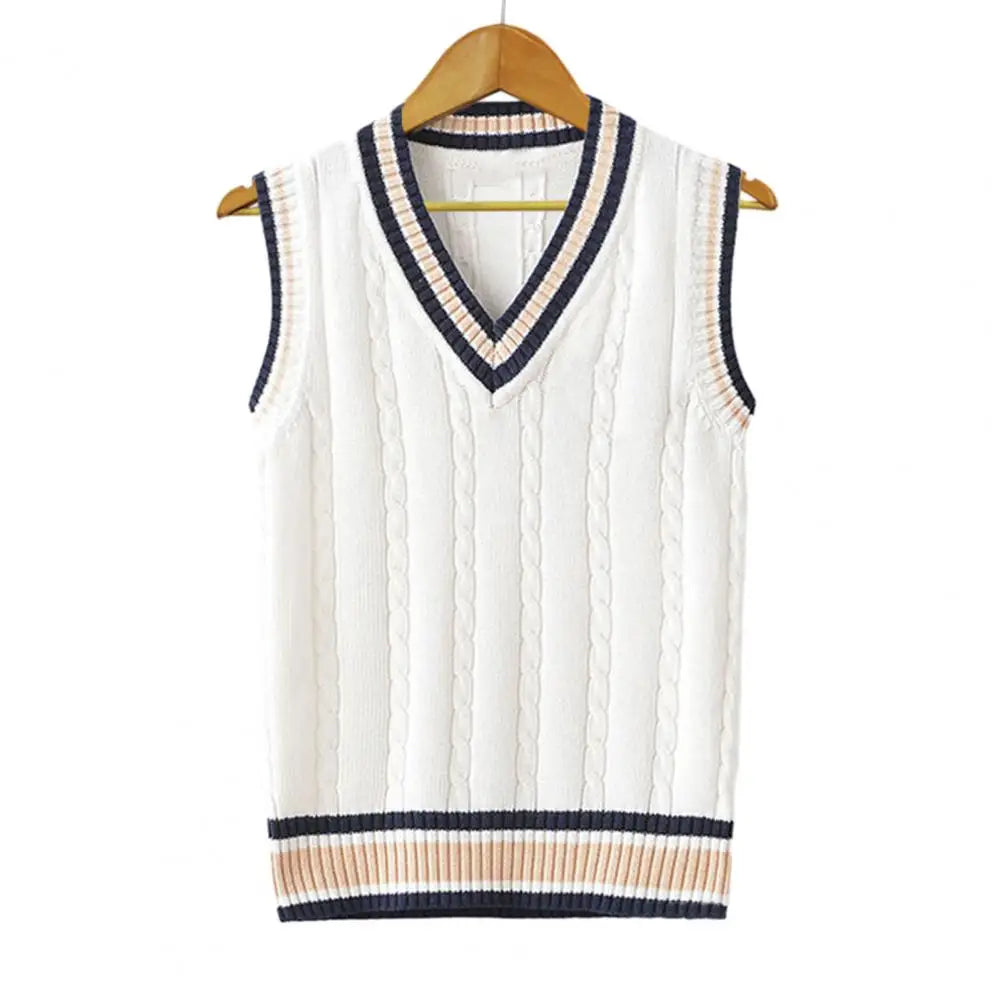 Sweater Vest Men Thicken V-neck Sleeveless Knitted Sweaters Vests - Jeetskee