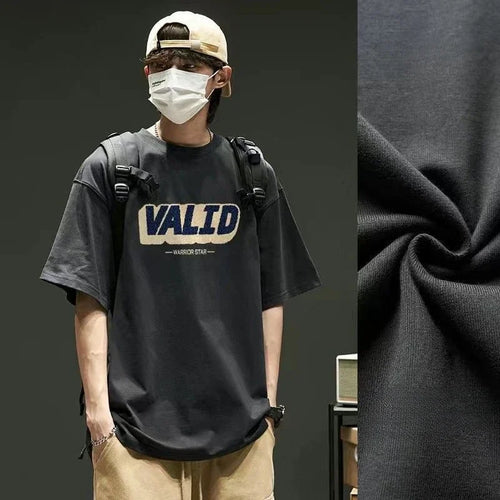 Tops Loose Male Tees Shirts Print Men's T-shirt Blue Baggy Graphic - Jeetskee