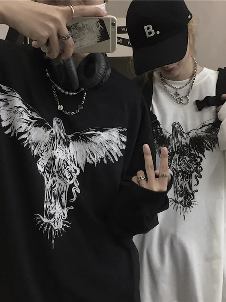 T Shirt for Men Men Long Sleeve T-shirt Unisex Print Hip-pop High - Jeetskee