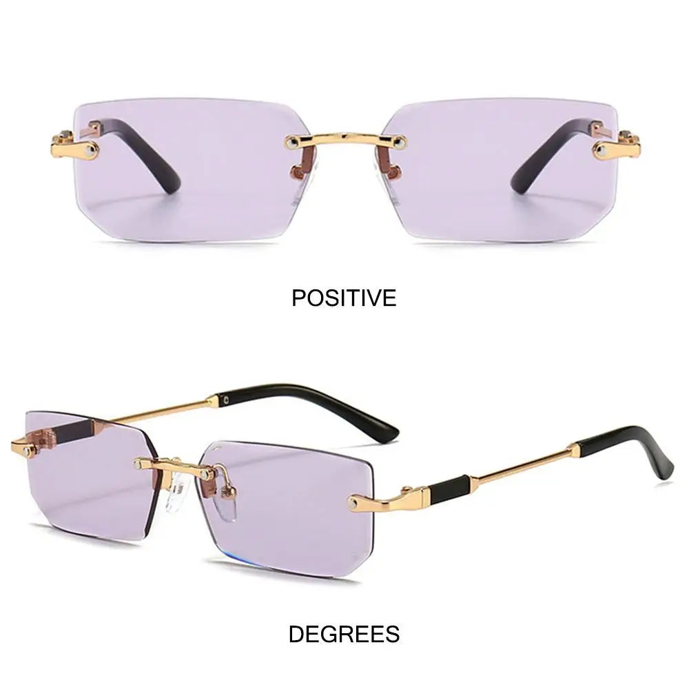 UV400 Rimless Rectangle Sunglasses Fashion Y2K Frameless Sun Glasses - Jeetskee