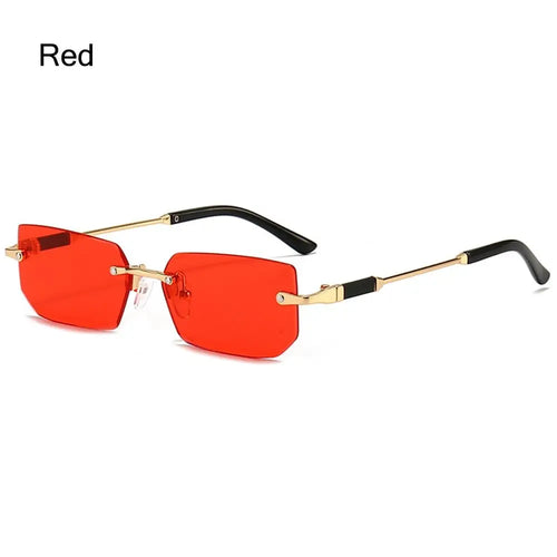UV400 Rimless Rectangle Sunglasses Fashion Y2K Frameless Sun Glasses - Jeetskee
