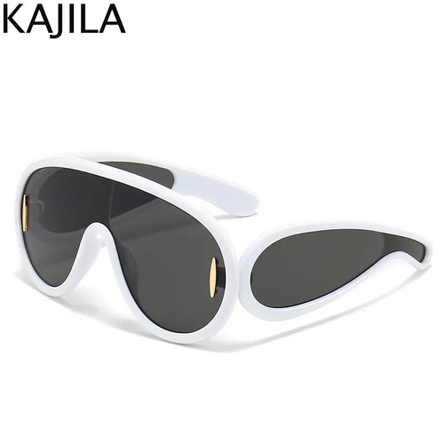 Oversized Y2K Punk One-Piece Sunglasses Women Sports Wave Mask Sun - Jeetskee