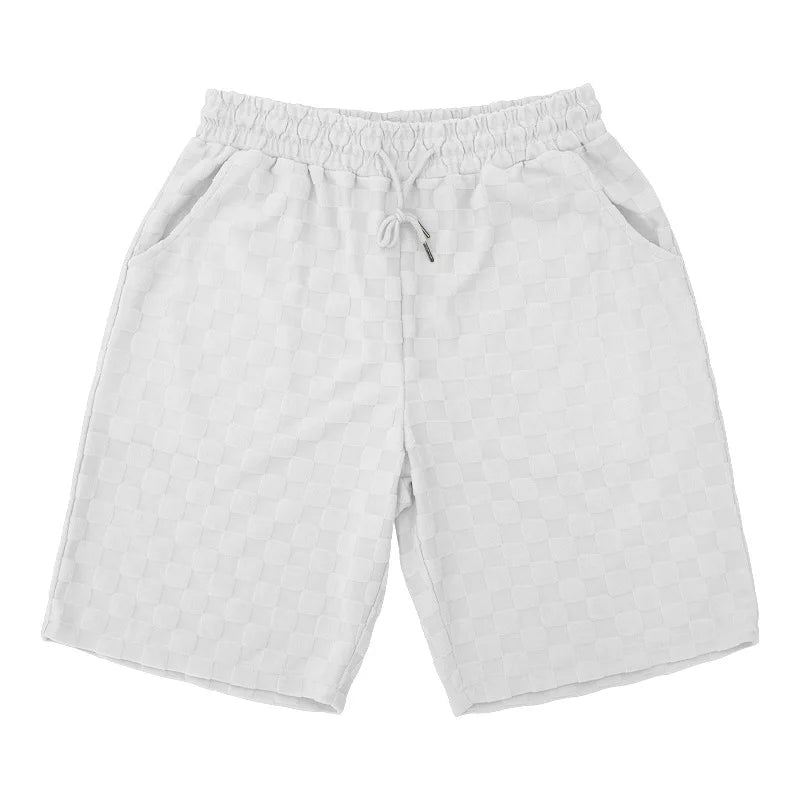 Summer Fashion Shorts 2pcs Set Checkered Loose Two-piece Sports - Jeetskee