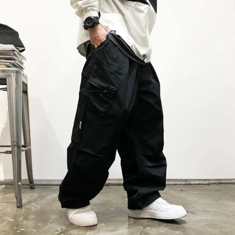 Korean Streetwear Loose Cargo Pants For Men Clothing Harajuku Multi - Jeetskee