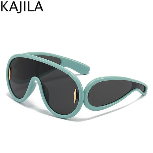 Oversized Y2K Punk One-Piece Sunglasses Women Sports Wave Mask Sun - Jeetskee
