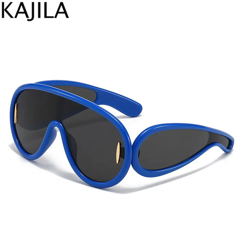 Oversized Y2K Punk One-Piece Sunglasses Women Sports Wave Mask Sun - Jeetskee