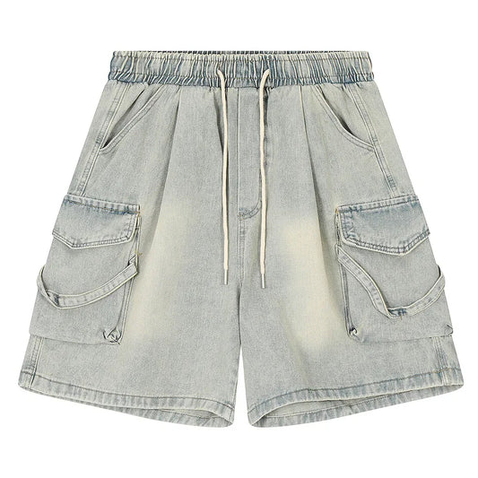 Men's Fashion Vintage Oversized Hip Hop Cargo Short Jeans With Big - Jeetskee