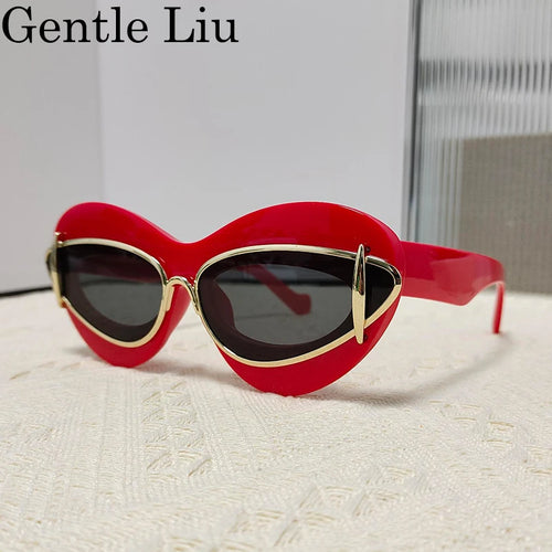 Cat Eye Sunglasses Women 2024 Luxury Brand Designer Vintage Y2k Punk - Jeetskee