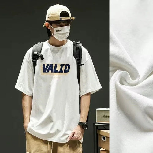 Tops Loose Male Tees Shirts Print Men's T-shirt Blue Baggy Graphic - Jeetskee